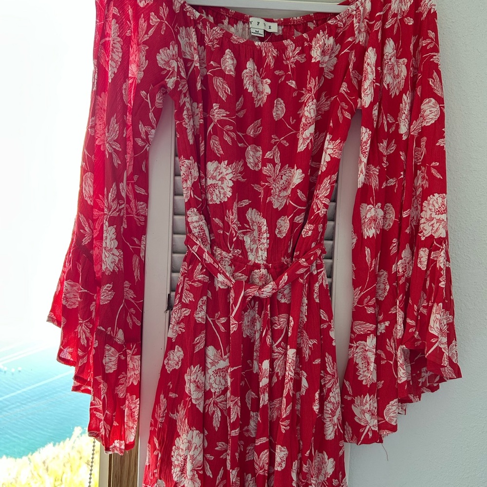 HYFVE Red and White Floral Romper